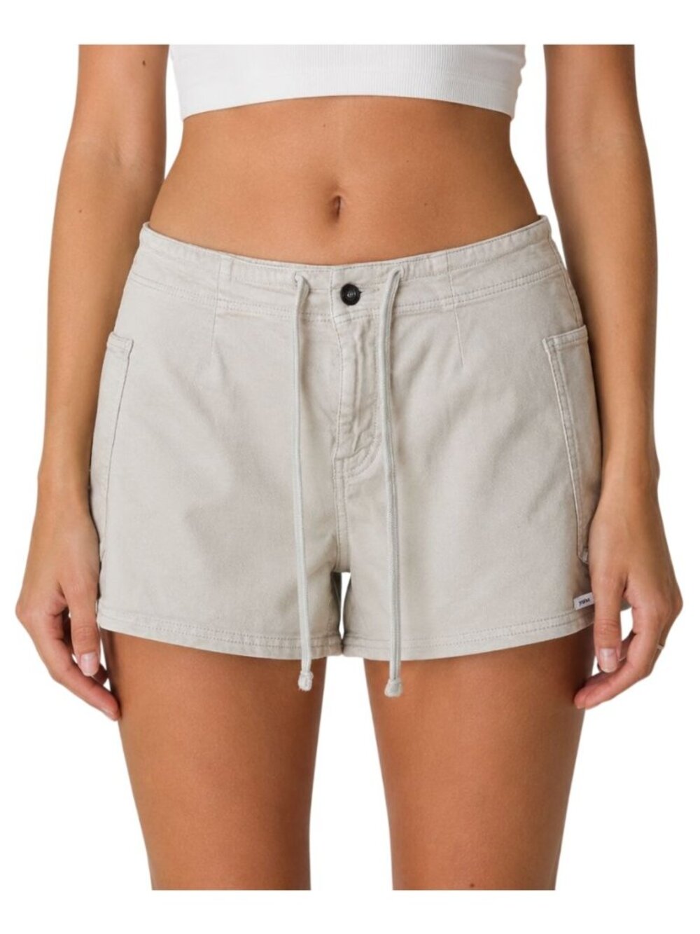 PrAna Womens Organic Cotton Tencel Shorts Size M Khaki Beige Stretch Casual